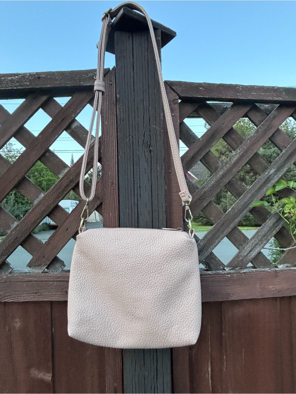 Blush Pink Vegan Leather Crossbody